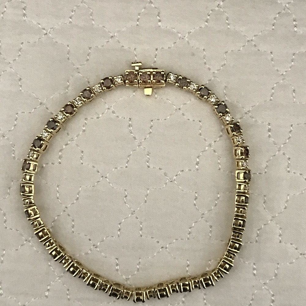 14K Yellow Gold Diamond Bracelet - Picture 6 of 6